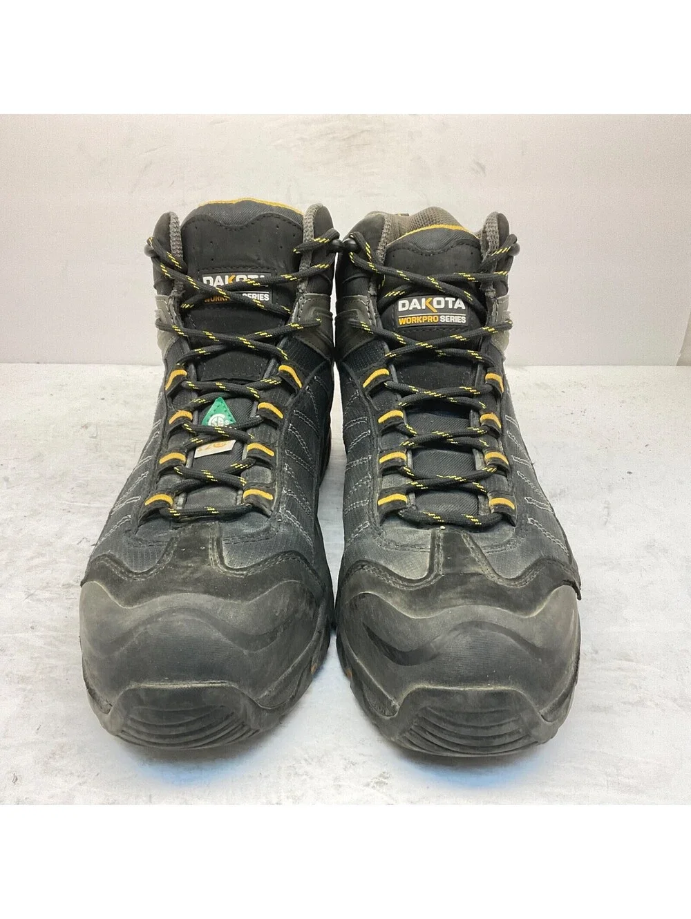 DAKOTA Men's Mid-Cut Quad Comfort Steel Toe CP Work Safety Boots Black 10.5W/L